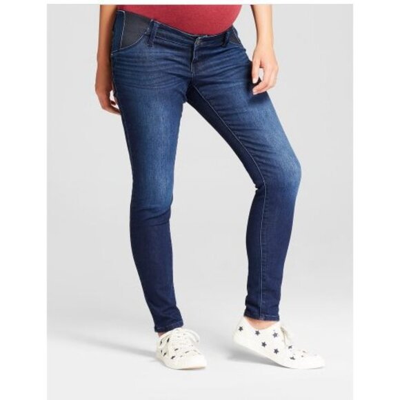 Isabel Maternity by Ingrid Womens Under Belly Skinny Maternity Jeans Blue Sz 14 - Picture 5 of 13